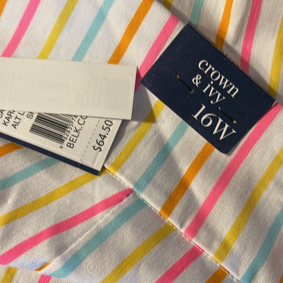 NWT Crown and Ivy Kardi striped ankle pants sizes 16W - Picture 5 of 5